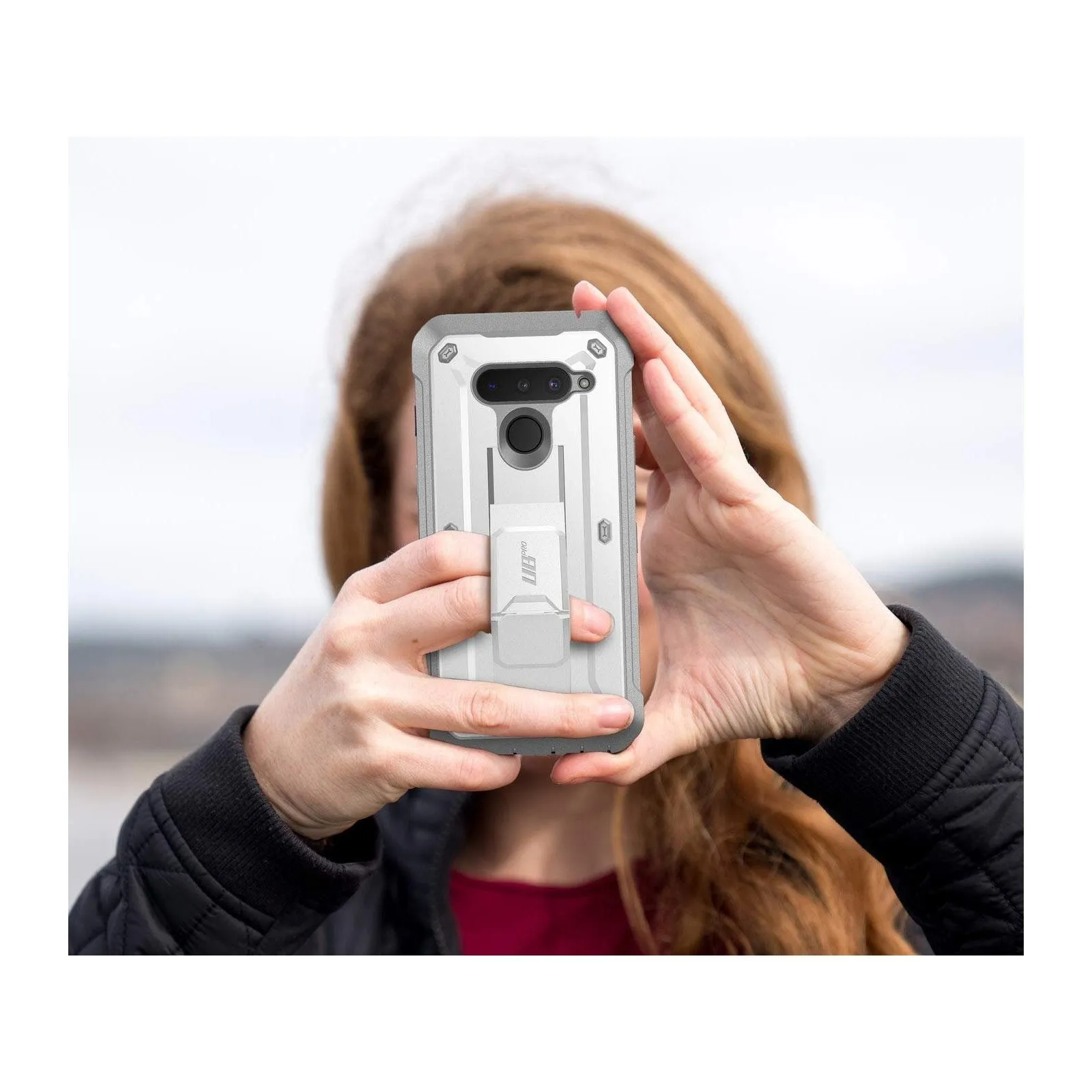 LG V50 ThinQ Unicorn Beetle Pro Full-Body Holster Case-White