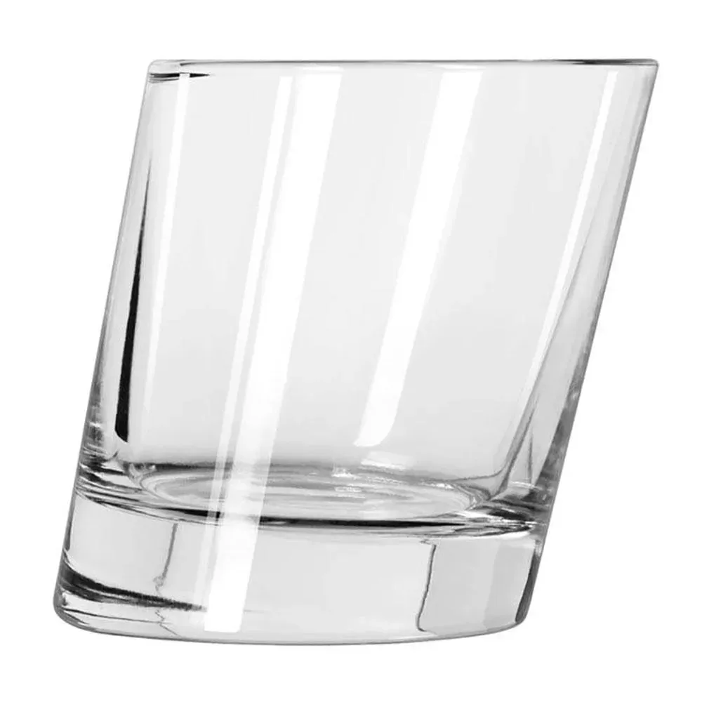 Libbey 11006821 11.75 oz. Pisa Customizable Slanted Rocks / Double Old Fashioned Glass - Case of 12 Pcs