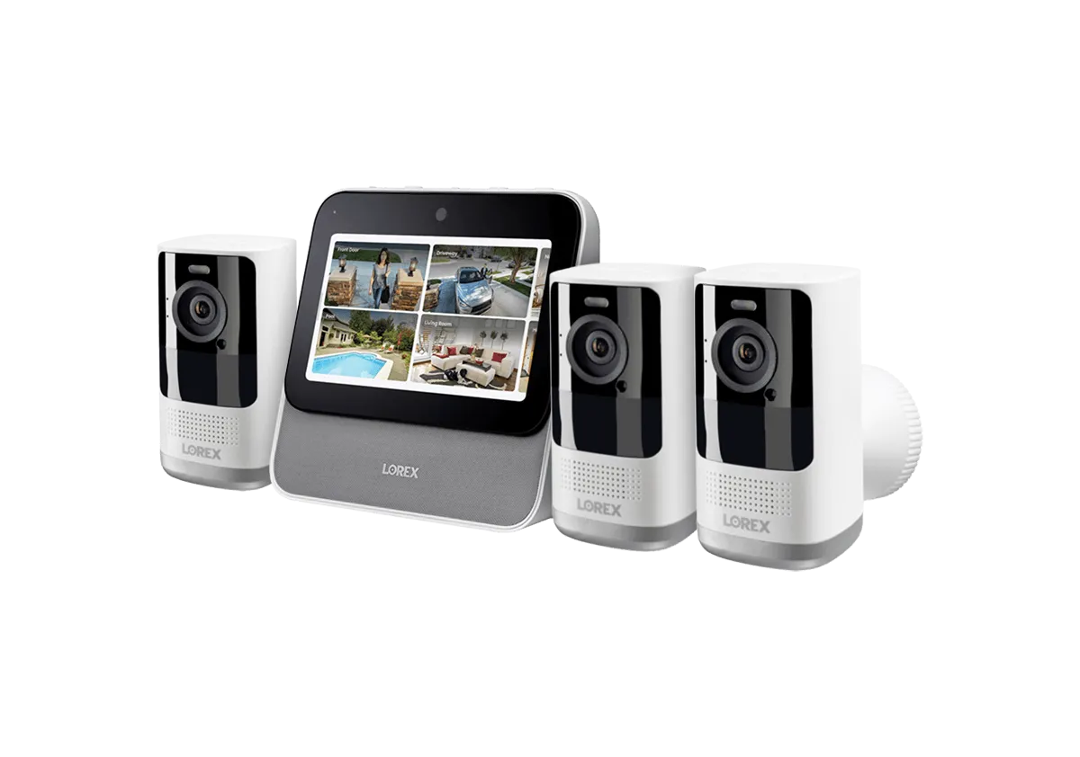 Lorex Smart Home Security Center with 2K Battery Operated Cameras - Open Box