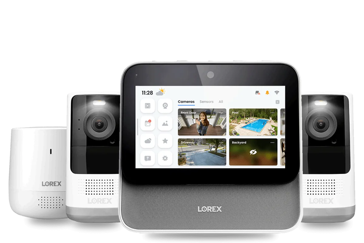 Lorex Smart Home Security Center with Two 2K Battery Cameras and Range Extender