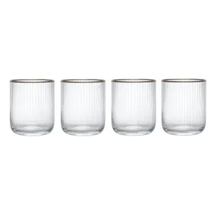 Mikasa Sorrento 4-Piece Crystal Tumbler Glass Set, 400ml