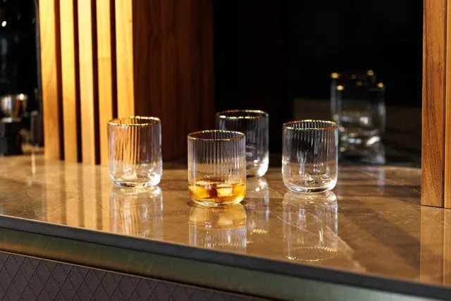 Mikasa Sorrento 4-Piece Crystal Tumbler Glass Set, 400ml