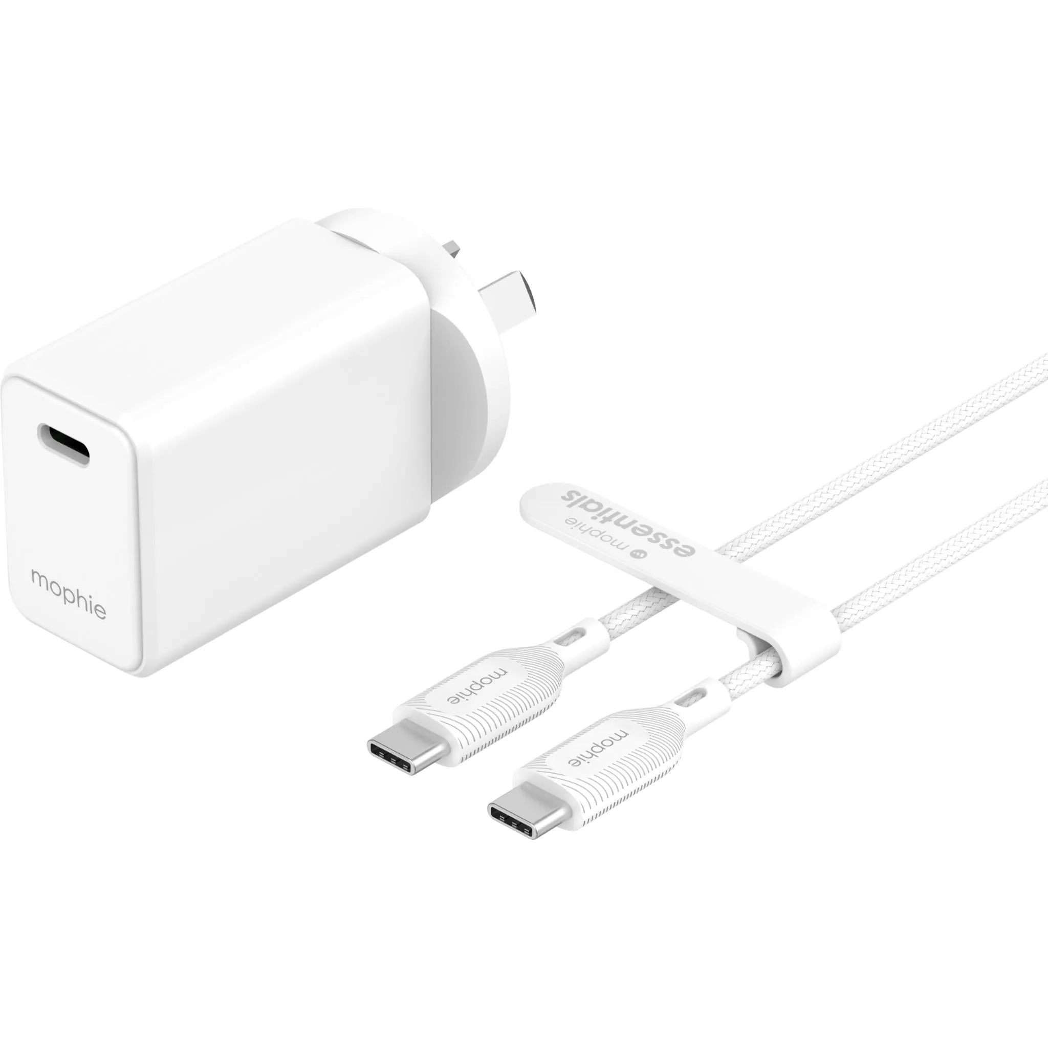Mophie Essential 30W USB-C Wall Charger and Cable (White)