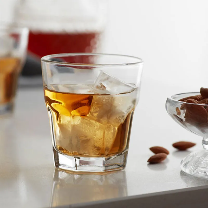 Morocco Whiskey Glasses Clear Crystal Beverageware | Set of 6 | 3 x 4 inches | 230ml