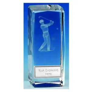 OK035 - Clarity Male Golfer Crystal Trophy (11.5cm)