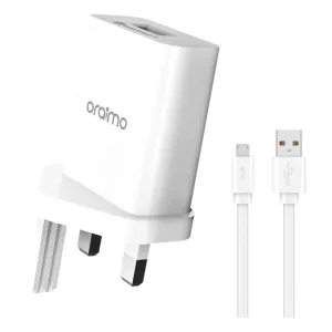 oraimo PE2.0 & QC3.0 Compatible Smart Fast Charging UK Type Wall Charger