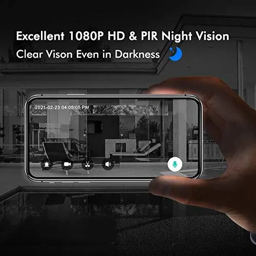 Outdoor Wireless Camera Battery Powered, Rechargeable WiFi Home Security Camera, 1080P Video 2-Way Audio Night Vision, PIR Motion Detection, Waterproof, SD Slot