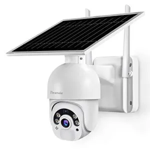 Panamalar Outdoor Camera Solar Powered, 14400mAh Wireless Rechargeable Battery Camera 1080P WiFi Home Security Camera with 360° View, Color Night Vision, PIR Motion Detection, 2-Way Audio, Waterproof
