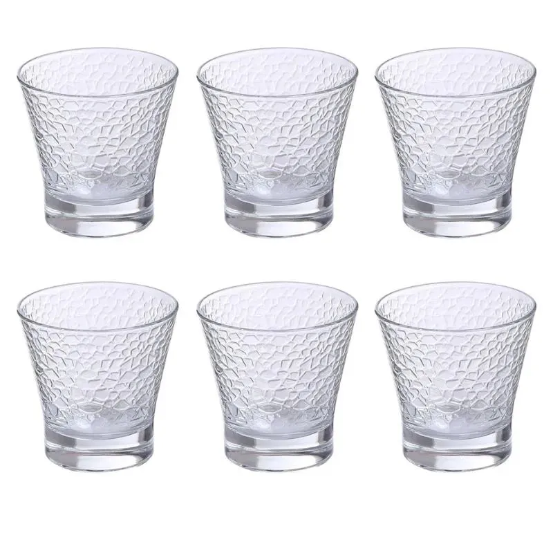 Rome Whiskey Glasses Clear Crystal Drinkware | Set of 6 | 4 x 4 inches | 240ml