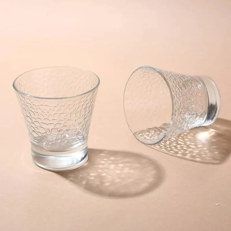 Rome Whiskey Glasses Clear Crystal Drinkware | Set of 6 | 4 x 4 inches | 240ml