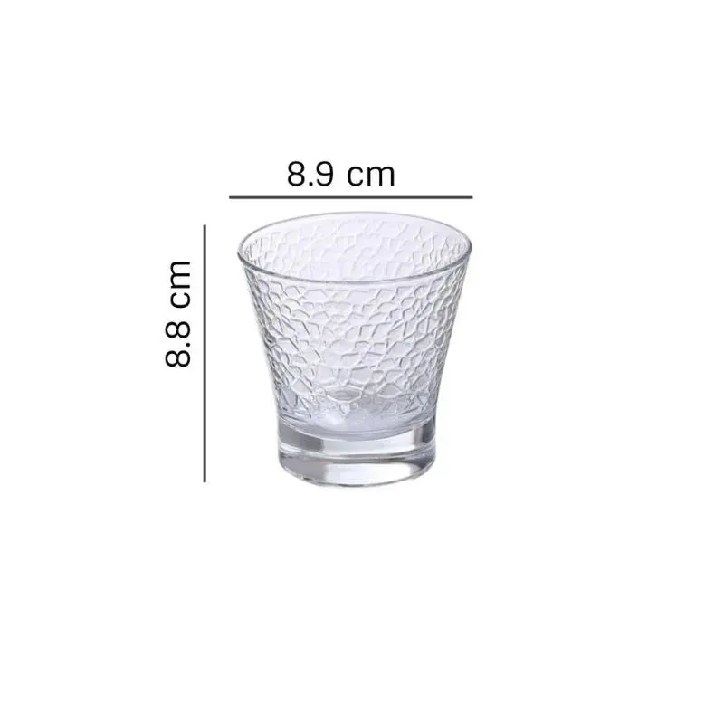 Rome Whiskey Glasses Clear Crystal Drinkware | Set of 6 | 4 x 4 inches | 240ml