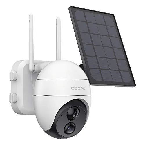 Security Camera Outdoor, Wireless WiFi 360° Pan Tilt Zoom Solar 15000mah Battery Powered Home Cameras with Night Vision, Motion Detection, 2 Way Audio, IP65 Waterproof, Encrypted SD/Cloud Storage