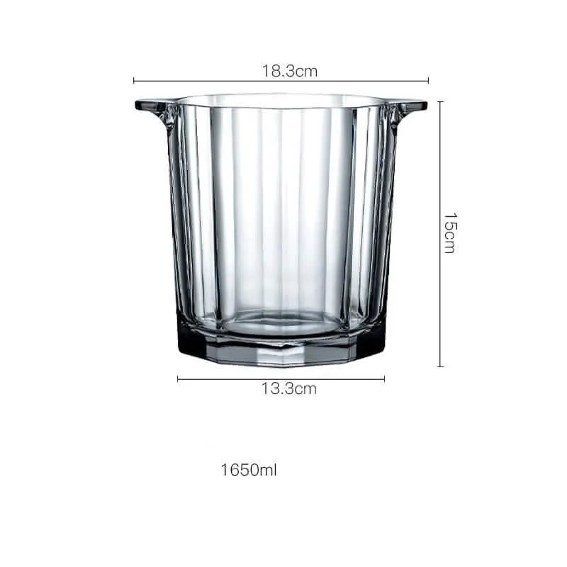 Stylish Crystal Glass Ice Bucket for Wine, Champagne, and Spirits