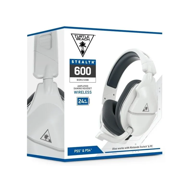 Turtle Beach Stealth 600P Gen 2 USB Wireless Gaming Headset Headphones PlayStation PS5 PS4 Switch PC White