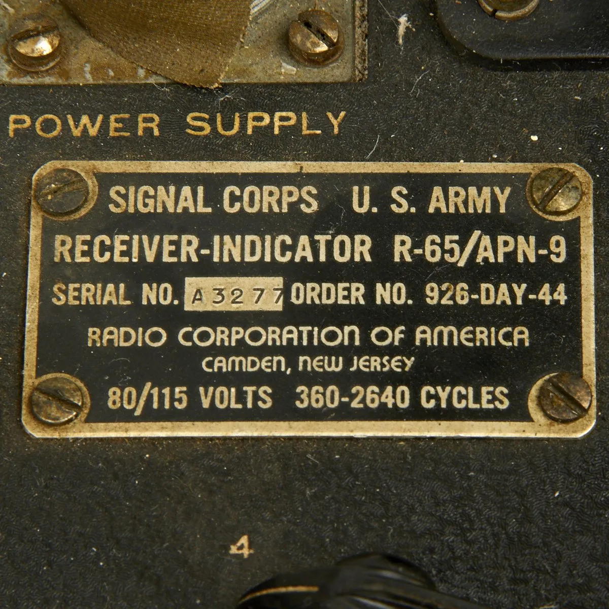 U.S. WWII B-17 Flying Fortress R-65 / APN-9 LORAN Long Range Navigation Receiver by RCA