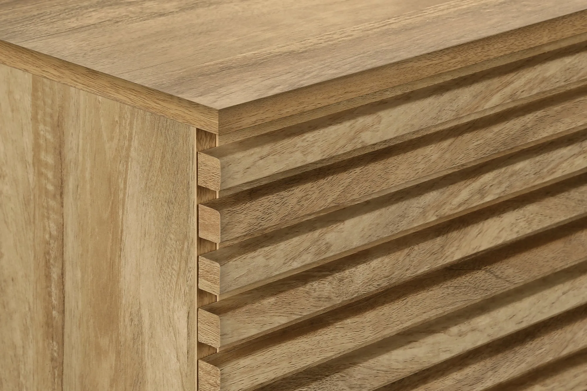 Walnut Vista 72 inch Media Console: Modern Entertainment Center with Ample Storage and Sleek Design