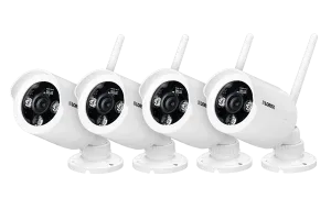 White wireless cameras with night vision (4-pack)