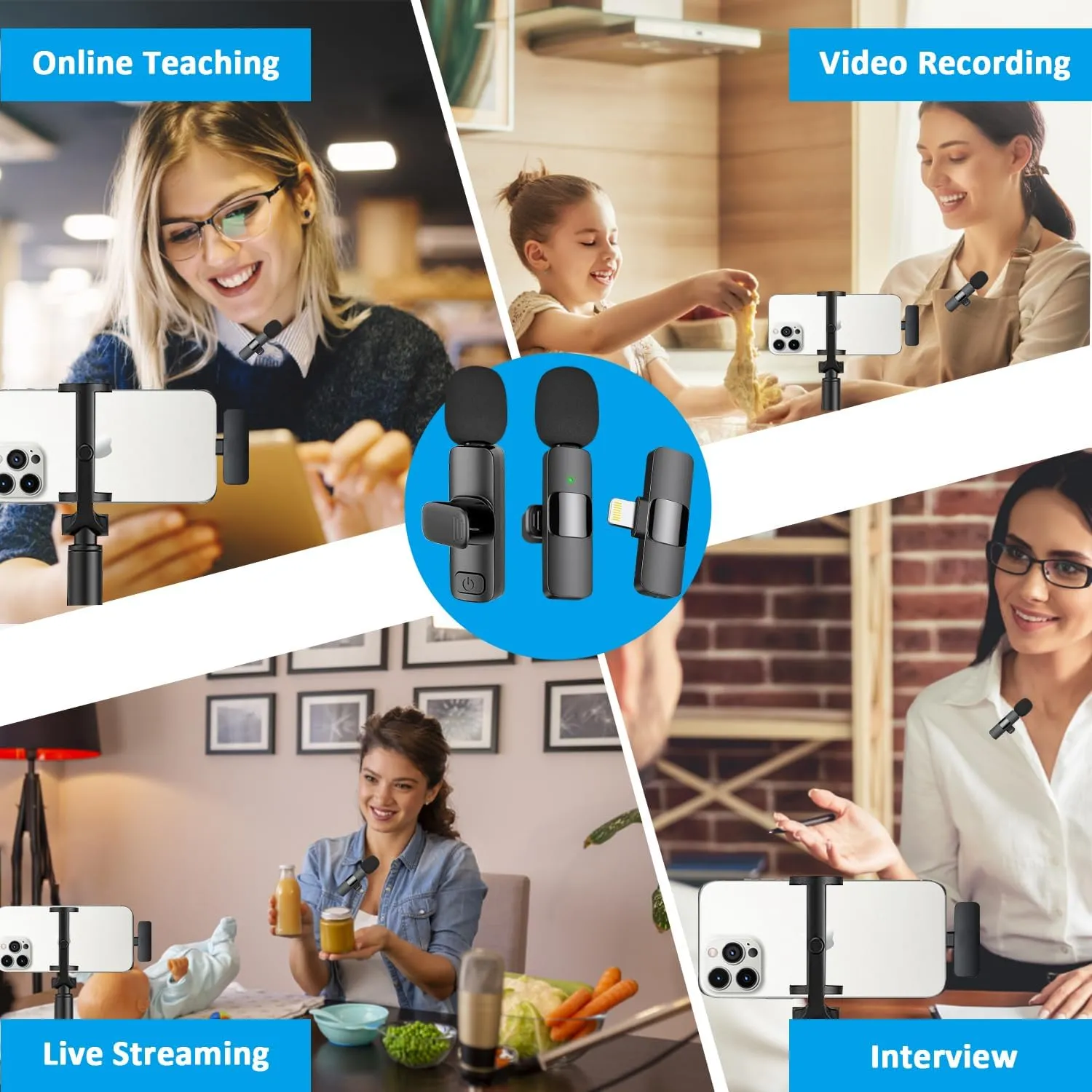 Wireless Microphone for iPhone & iPad – Omnidirectional Mic for Interviews, Podcasts, & Vlogs